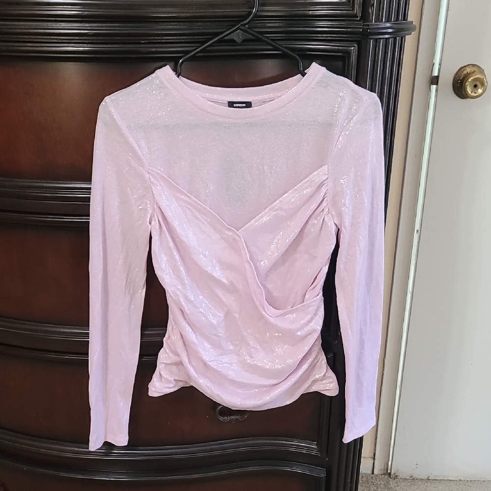 Express Shimmering Light Pink Blouse
